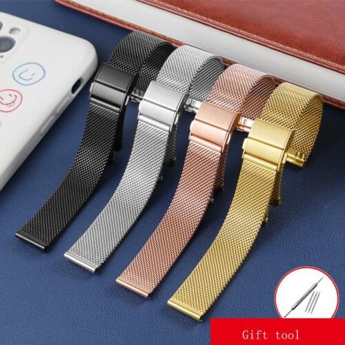 CICIDD Stainless Steel Strap 16 18 20 22mm Bracelet For B3 B5 B6 Silver Golden Black Wristband For Huawei GT