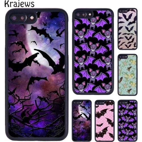 Krajews Vampire Bats Full Moon Halloween Phone Case For iPhone 5 6S 7 8 plus 11 12 Pro X XR XS Max Samsung Galaxy S7 S8 S9 S10