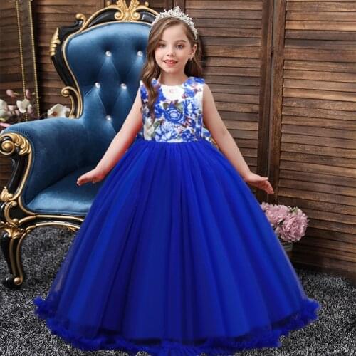 2021 Fashion Children Dress Formal Sleeveless Princess Dresses For Girls Birthday Evening Dresses Wedding Dress Vestidos 5-14Y