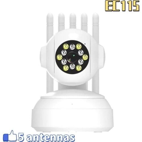 EC115 Security Home Camera Baby Monitor WiFi Smart Wireless Indoor Nanny IP Cam with 5 antennas Strong signal,12pcs Night vision