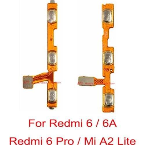New Power Volume Flex Cable For Xiaomi Mi Redmi 6 6A Pro 6pro / Mi A2 Lite Side Key Button Flex Cable Repair Spare Parts