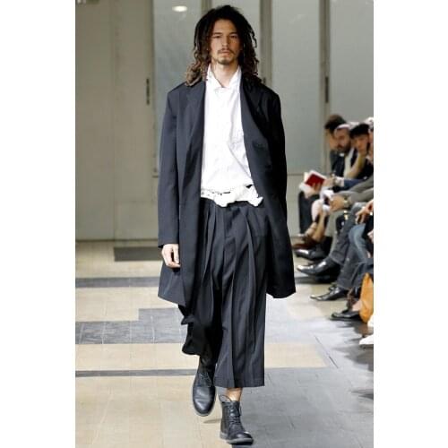 And European American skirt pants cropped pants Yamamoto Yoshiji wide leg pants catwalk trendy mens loose casual pants cropped