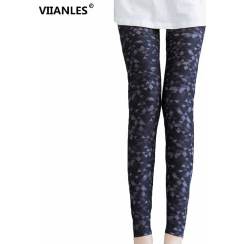 VIIANLES Fitness Leggins Strech Printing Women Leggings Gym Sportswear Female Ankle Length Floral Pencil Pants Plus Size Legging