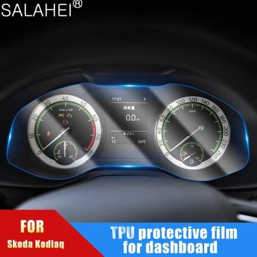 Automotive interior Instrument panel membrane TPU LCD screen protector Decorative For Skoda Kodiaq Karoq Superb 2017 2018 2019