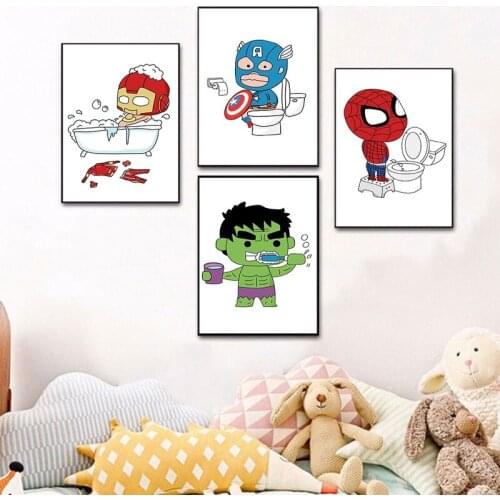 Funny Cartoon Marvel Comics Superhero Spider Man Iron Man 5D DIY Diamond Painting Embroidery Kits Mosaic Handwork for Home Decor