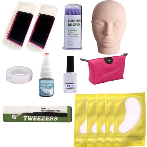 Extension de cils False Eyelash Extension Cosmetic Set Kit Eye Individual wimpersNatural Long Lashes Pro Eyelash Glue Brush