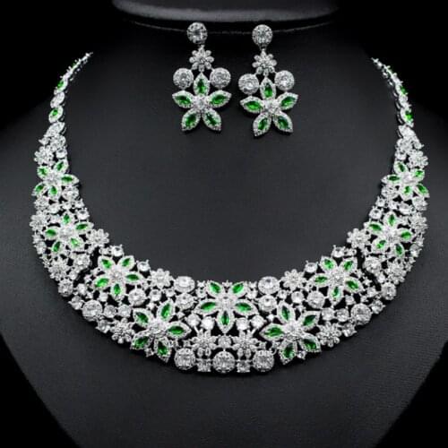 Zlxgirl jewelry Fashion Women big Flower wedding jewelry sets Brand Copper bridal necklace with earring bijoux set couple gif