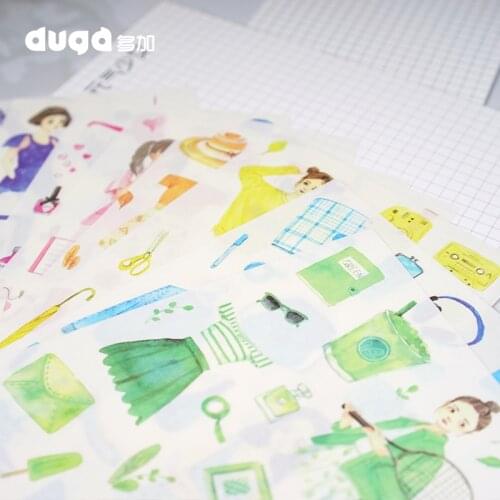 1Pack Girl Sticker Washi Scrapbook Hand Book Diary Stickers Kawaii Cartoon Girls Stickers Toys Kids Children Pegatinas