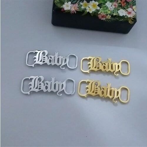 Old English Angel Shoe Buckle Charm Running Shoe Baby Girl Shoe Tags Jewelry Women Letter Shoe Fastener Bijoux Femme