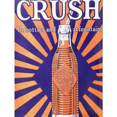 ORANGE CRUSH 1920 METAL TIN SIGN POSTER WALL PLAQUE