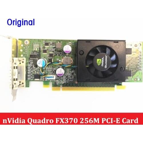 Original Lower Profile Bracket nVidia Quadro FX370 LP 256M PCI-E Graphic Video Card with DMS 59 to dual VGA/DVI Cable