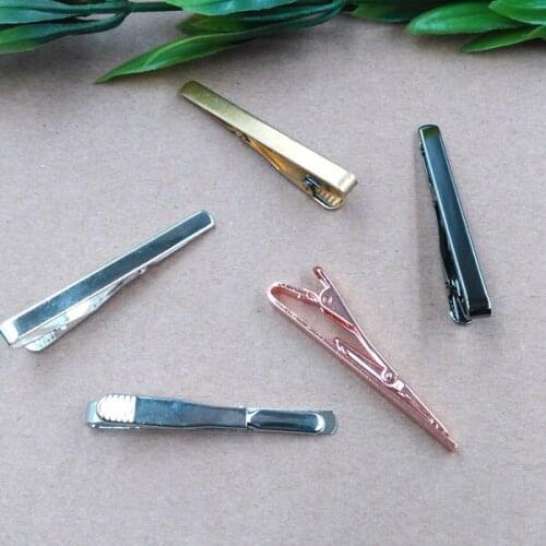 Blank Tie Clip Clasps Bar Slide Mens Weddings Tie Clip Settings DIY Cuff and Collar Making Multi-color Plated