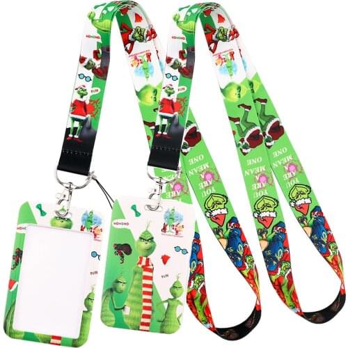 LT792 Christmas Neck Strap Lanyards Keychain Badge Holder ID Card Pass Hang Rope Lariat Lanyard Key Ring Gifts Accessories