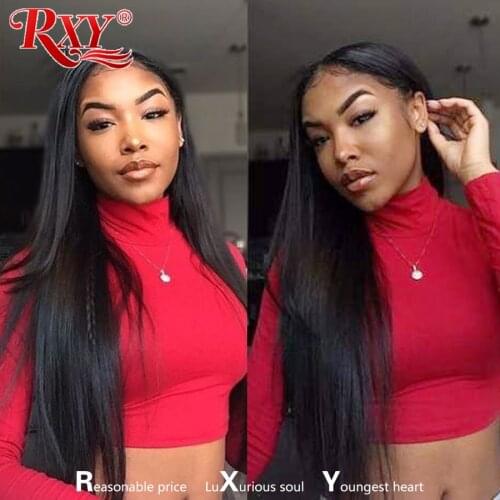 RXY 360 Lace Frontal Wig Pre Plucked With Baby Hair 250 Density Straight Lace Front Human Hair Wigs Remy Hair Lace Closure Wig