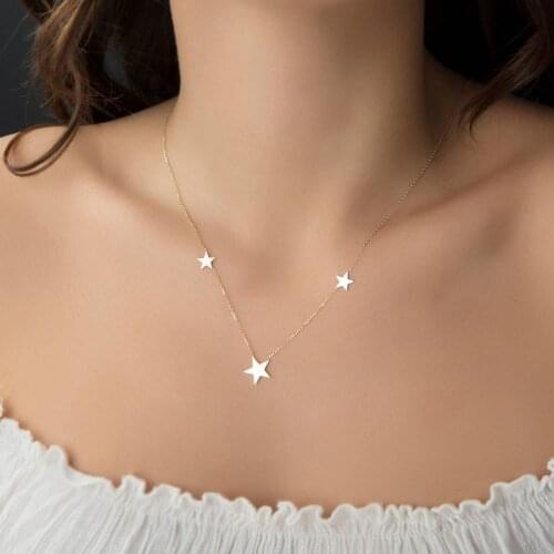 Symbol Gold Star Gold Necklace Luxury Pendant Fashion Charms Trendy Magnificent Dainty Party Gorgeous Brillant Sky Jewelry
