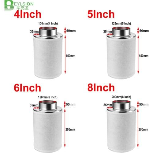 BEYLSION Air Purification Filter 4/5/6/8/10 inch Carbon Filter For Grow Box Tent Carbon Air Purifier Parts Plant Growing Tent