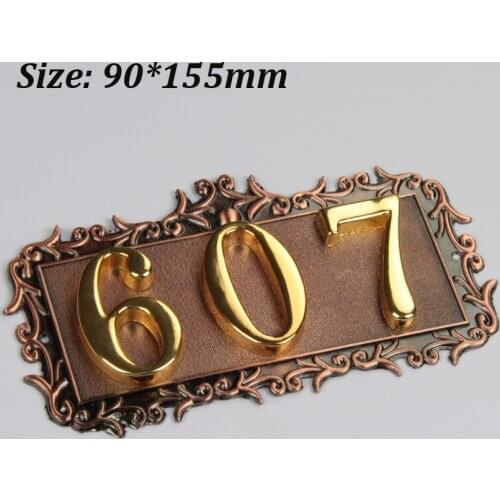 3 Digits European Style House Number High-grade 3D Digital Cards Gate Numbers Hotel Villa Apartment Door Plating Plate Signs New