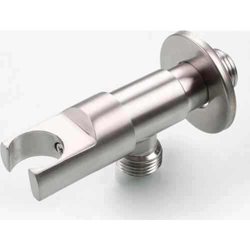 304 Stainless Steel Faucet Angle Valve with Holder Water Stop Valve Switch for Shower Water Control Bathroom Accessories