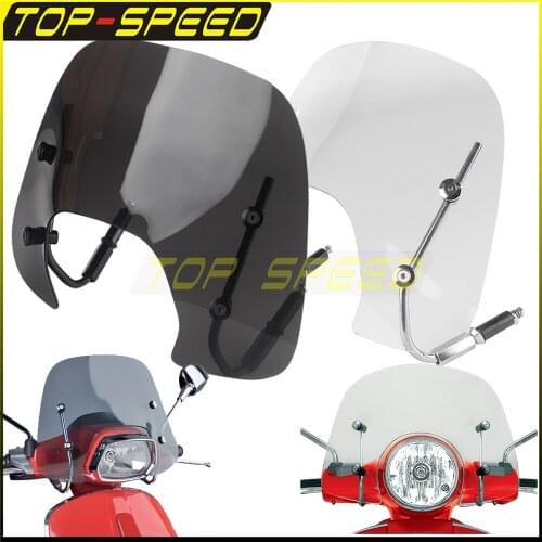 Front Windshield Clear/Smoke Motorcycle Windscreen Air Speed Windshield Suitable For VESPA Sprint 150 All Years