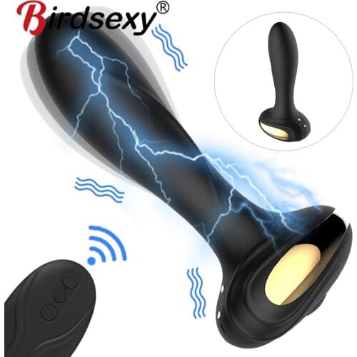 Vibrating Butt Plug Electric Shock Dildo Anal Plug Wireless Remote Vibrator Male Sex Toy Prostate Massager Sex Toys for Adults