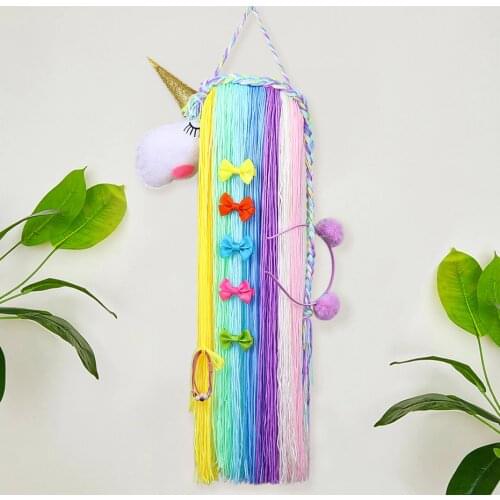 Oaoleer Hair Accessories Unicorn Hair Bows Storage Belt for Girls Hair Clips Barrette Hanger Organizer Hairband Scrunchy Holder