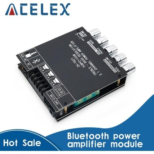 ZK-TB21 TPA3116D2 Bluetooth 5.0 Subwoofer Amplifier Board 50WX2+100W 2.1 Channel Power Audio Stereo Amplifier Board Bass AMP