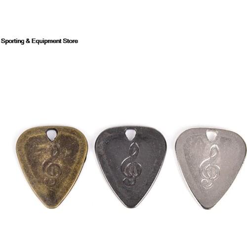 1Pc Metal Stainless Steel Guitar Picks Encyst Thickness Bass Electric Guitar Ballad Acoustic Guitar Ukulele Pendant Pick