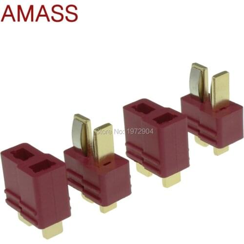 Original Amass 10 Pairs Antiskid T Plug Male Female Bullet Connector Plug For RC FPV Lipo Battery RC Quadcopter