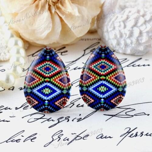 10pcs 13x18mm 18x25mm Handmade Photo Teardrop Glass Beads Cabochon DIY For Tray setting finding-( Geometry )-(HPGC-T-201)