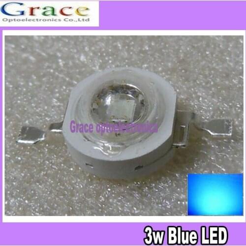 100PCS 3W Royal Blue 450-455nm High Power LED Emitter DC3.5-3.8V 700mA 40LM
