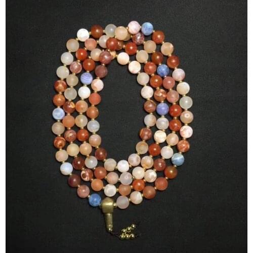 108beads Natural Agate Stone colorful Round Shape 8mm Prayer beads Bracelet free shipping