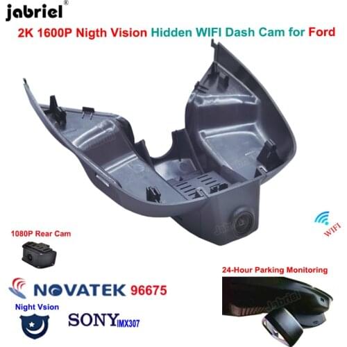2K Car DVR Video Recorder 1600P Hidden Wifi Night Vision 24H Dash Cam Car Camera For Ford Focus mk4 2018 2019 2020 2021 2022