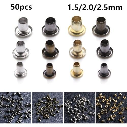 50pcs Ultra-small Eyelet Buttons 1.5/2.0/2.5mm for DIY Metal Doll Belt Buckles Handmade Snap Buttons Clothes Sewing Accessories
