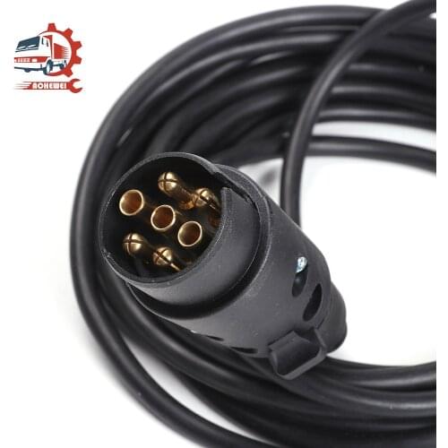 AOHEWEI 7 Pin Trailer Connectors 2x Truck Plug 6 Metre Extension Lead Cable Couplings Socket Adapter Towbar Towing for Caravan