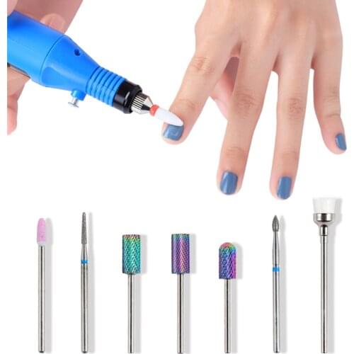 7 Type Ceramic Nail Drill Bit Manicure Machine Accessories Rotary Electric Nail Files Manicure Cutter Nail Milling Tools