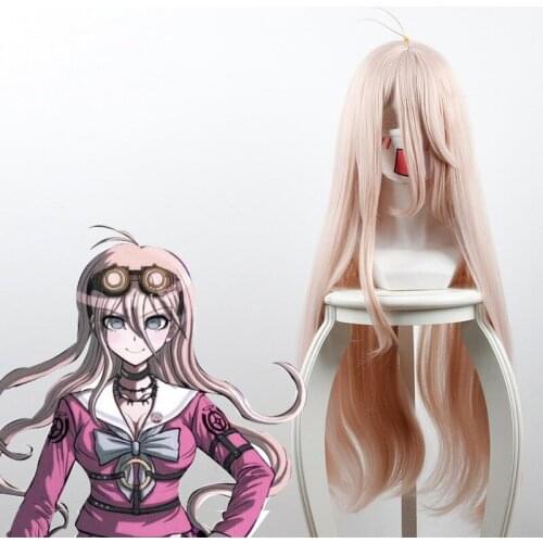 Dangan Ronpa V3 Danganronpa Cosplay Miu Iruma Halloween Party Heat Resistant Synthetic Hair Wig + Free Wig Cap