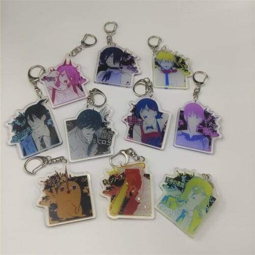 Anime Chainsaw Man Pochita Denji Cosplay Key Chains Two-sided Keychain Cosplay Acrylic Pendant Keyring Props