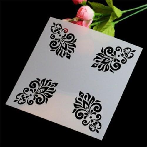 Four-corner flower mold shield DIY cake scrapbook stencils hollow Embellishments printing lace ruler Valentines Day