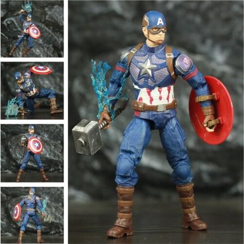 Marvel Captain America 7" Action Figure Mijolnir Shield Steve Rogers Legends Avengers 4 Endgame Movie Spuer Hero ZD Toys Doll