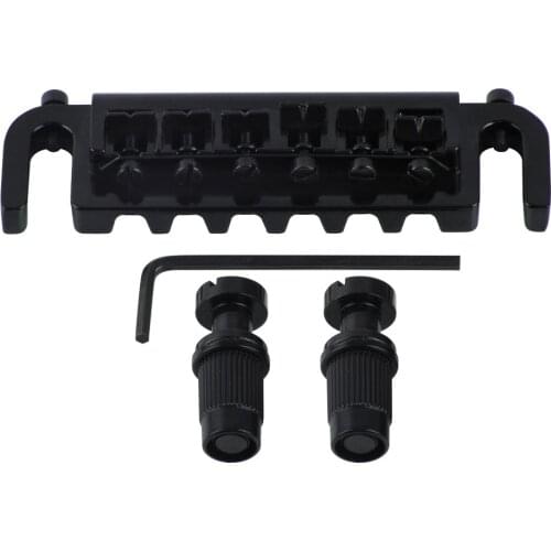 FLEOR Zinc Alloy Wraparound Guitar Bridge Tailpiece Black for LP Style Electric Guitar
