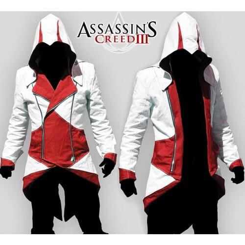 Halloween Costume Creed Adult Men Casual Streetwear HoodedOutwear Costume Edward cosplay Jacket Coats