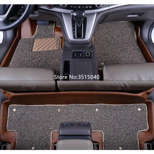 PU Leather Wire Mats Special Wood Car Floor Mats Custom Fit For Honda CR-V 2017 Auto Accessories Car Styling Carpet Cover