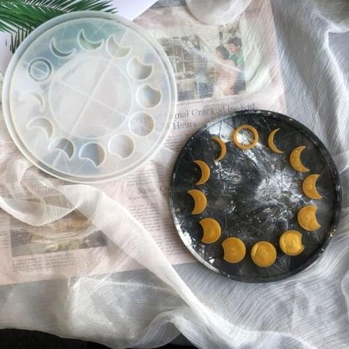 Crystal lunar eclipse moon DIY epoxy resin mold moon phase decoration board wind star moon watch dial silicone mold set