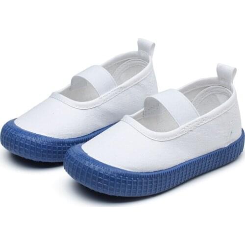 Kids Shoes Boys Girls Sneakers White Shoes Children Canvas Sneakers Candy Color Show Performance Shoes Flat Soft Breathable Cute