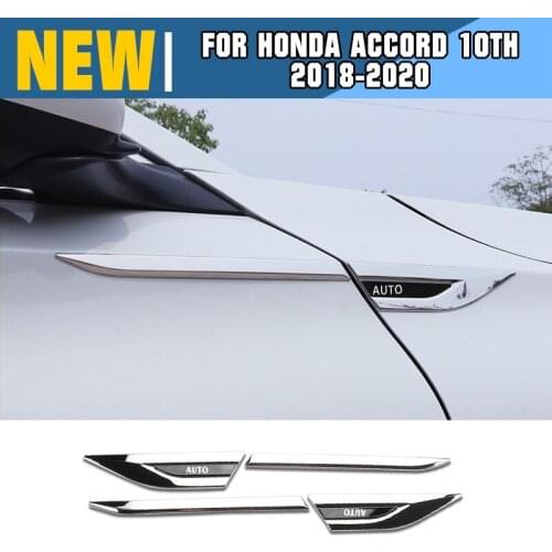 Pcmos Stainless Steel Chromium Styling Stickers For HONDA Accord 10th 2018-2020 Fender Side Air Outlet Cover Trim Exterior Parts