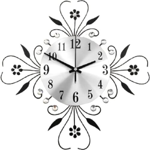 Wall Clock Metal Quartz Clocks Dial Clock Living Room Decor for Bedroom and Kitchen