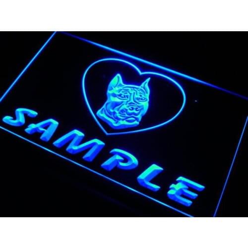 Vd-tm Name Personalized Custom Pit Bull Dog House Home Neon Light Signs with On/Off Switch 7 Colors 4 Sizes