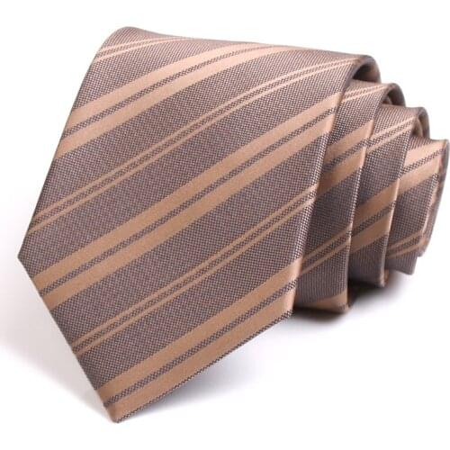New Design 8CM Wide Ties For Men High Quality Business Suit Work Necktie Gentleman Striped Tie Mens Fashion Formal Neck Tie