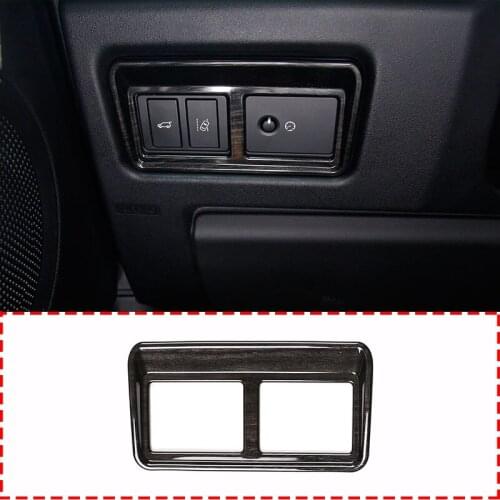 Black Wood Grain ABS Car Interior Tail Door Switch Frame Trim For Land Rover Discovery Sport 2015-2019 Accessories