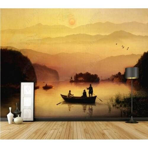 Papel de parede Retro European Landscape Scenery Oil Painting 3d wallpaper mural,living room bedroom wall papers home decor